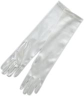 🧤 elegant long shiny stretch satin dress gloves for girls - zaza bridal 6bl logo