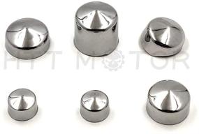 img 2 attached to 🏍️ HTTMT MT247-003-CD Chrome Bolts Toppers Caps: Perfect Fits for Harley Davidson Dyna Glide Twin Cam 1991-2012