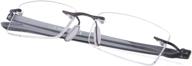 👓 stylish rimless reading glasses for women and men - compact lens readers logo