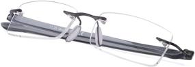 img 4 attached to 👓 Stylish Rimless Reading Glasses for Women and Men - Compact Lens Readers