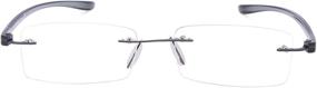 img 1 attached to 👓 Stylish Rimless Reading Glasses for Women and Men - Compact Lens Readers