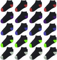 🧦 jamegio 20 pairs kids low cut athletic ankle socks: premium ankle cotton socks for little boys & girls with half cushion comfort логотип