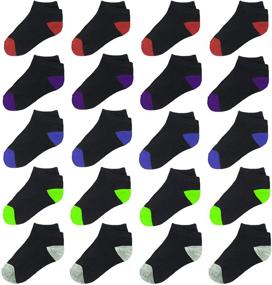 img 4 attached to 🧦 Jamegio 20 Pairs Kids Low Cut Athletic Ankle Socks: Premium Ankle Cotton Socks for Little Boys & Girls with Half Cushion Comfort