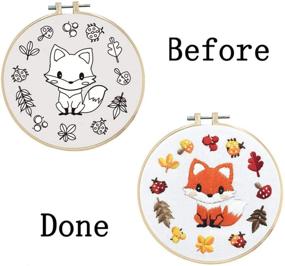 img 2 attached to Explore the Louise Maelys Starter Embroidery Kits: Easy Cross Stitch for Adults with Stamped Animal Pattern