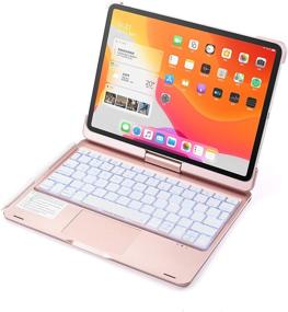 img 2 attached to 🔥 Enhance Your iPad Air 4 Experience: 360 Rotating Backlit Keyboard Case with Touchpad and Apple Pencil Holder