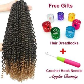 img 2 attached to 🏾 8 Pack Passion Twist Hair 18 Inch - Water Wave Crochet Braiding Hair Extensions for Black Women, Passion Twist Crochet Hair (1B/27)