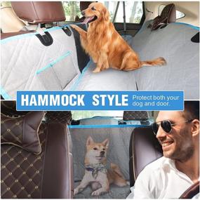 img 2 attached to 🐾 Waterproof Petoss Dog Car Seat Cover for Back Seat with Mesh Window - 600D Hammock Heavy Duty Scratch Proof Nonslip Durable Soft Pet Back Seat Covers for Cars, Trucks, and SUVs