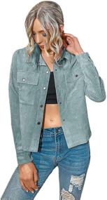 img 4 attached to 👚 SOLY HUX Women's Puff Long Sleeve Raw Hem Button Down Crop Denim Jacket: Trendy and Stylish Denim Jacket for Women