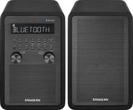 📻 sangean wr-50p fm-rbds/am/bluetooth wooden tabletop stereo digital receiver, black, 14.4x 13.2x 10 logo