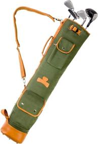 img 1 attached to 🏌️ Thorza Sunday Golf Bag: Unisex Vintage Canvas & Leather Bag, Accommodates Clubs, Balls, Tees for 18 Holes, Zippered Pockets, Lightweight w/ Convenient Carry Handle & Shoulder Strap