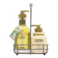 fruits & passion [cucina] - coriander and olive tree hand care duo caddy gift set, liquid hand soap wash (5.1 oz) with hand cream lotion (6.8 oz) logo