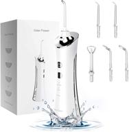 🚿 water pick flosser for teeth - cordless dental oral irrigator with 3 modes, 5 jet tips - plaque remover for gingivitis, food debris, braces & bridges care logo