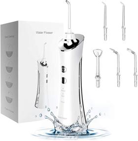 img 4 attached to 🚿 Water Pick Flosser for Teeth - Cordless Dental Oral Irrigator with 3 Modes, 5 Jet Tips - Plaque Remover for Gingivitis, Food Debris, Braces & Bridges Care