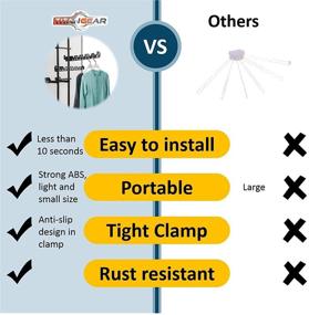 img 2 attached to 👕 Titangear 2-Pack Portable RV Clothes Drying Rack - Efficient Camper and Trailer Dryer without Drilling - Clamp on RV Ladder - Holds Up to 45 lb - ABS Black Clothes Dryer