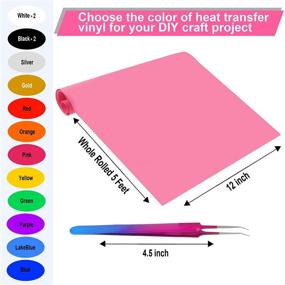 img 3 attached to 🎁 Premium HTV Bundle - 14 Packs of 12 Inch by 5 Feet Heat Transfer Vinyl Rolls for T-Shirts, Easy Cut Iron-On Vinyl for Iron, Cricut, and Heat Press