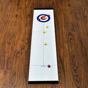 img 2 attached to 🏓 Compact Family Curling Board with Shuffleboard Rollers