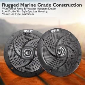 img 1 attached to 🔊 Waterproof Marine Speakers - 4'' 2 Way Off-Road Vehicles & Weather Resistant Outdoor Audio Stereo Sound System w/ LED Lights, 100W Power, Low Profile Slim Style, Pair, Black- Pyle PLMRS43BL