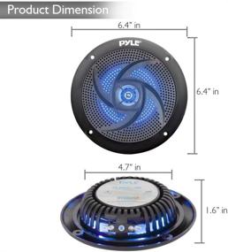 img 2 attached to 🔊 Waterproof Marine Speakers - 4'' 2 Way Off-Road Vehicles & Weather Resistant Outdoor Audio Stereo Sound System w/ LED Lights, 100W Power, Low Profile Slim Style, Pair, Black- Pyle PLMRS43BL