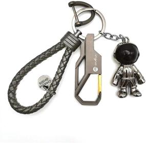 img 4 attached to Leather Keychain Astronaut Ornaments Boyfriend