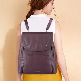 img 3 attached to Stylish Leather Zipper Backpacks: Women's 🎒 Handbags, Wallets, and Fashion with Shoulder Straps
