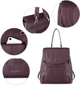 img 2 attached to Stylish Leather Zipper Backpacks: Women's 🎒 Handbags, Wallets, and Fashion with Shoulder Straps