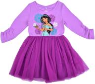 👸 disney princess jasmine dress: beautiful long sleeve & tulle skirt for toddler girls logo