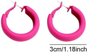 img 3 attached to Dazzle at the Party with DIYANMMY Retro Hoop Earrings 🎉 - Exaggerated Geometric Pink Candy Color Jewelry for Women and Girls!