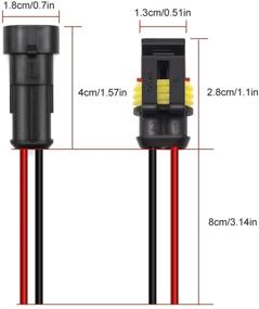 img 3 attached to 8-пачка водонепроницаемых автомобильных электрических разъемов - 2-контактный HID-разъем, терминал серии 1,5 мм с резиновым уплотнителем. Подходит для автомобильных электрических соединений, морского использования. Совместим с проводом AWG.