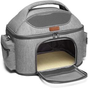 img 3 attached to Oakcat Portable Pet Carrier Bed for Cat, Dog, Puppy, and Small Animals - Fabric Mobile Outdoor Bed Carrier Bag for Home and Travel