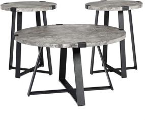 img 2 attached to 🏷️ Stylish and Durable: Walker Edison Anastasia Modern 3 Piece Metal Wrap X Base Coffee and Side Table Set, 3 Pack with Concrete Finish