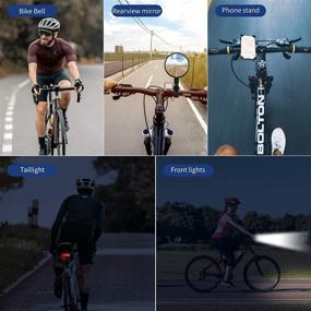 img 3 attached to Complete 6-in-1 Bike Accessory Set: Front & Back Lights, Phone Mount, Mirror, Bottle Holder, Bell – USB Cable Included