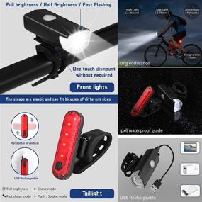 img 2 attached to Complete 6-in-1 Bike Accessory Set: Front & Back Lights, Phone Mount, Mirror, Bottle Holder, Bell – USB Cable Included