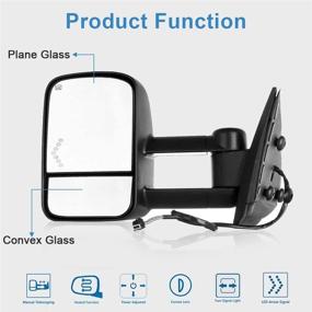 img 2 attached to Enhanced ECCPP Towing Mirrors: Replacement for 2008-2013 Chevy Avalanche, Tahoe, Silverado, Suburban, GMC Sierra 1500, Yukon with Power Heating, Arrow Signal