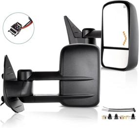 img 4 attached to Enhanced ECCPP Towing Mirrors: Replacement for 2008-2013 Chevy Avalanche, Tahoe, Silverado, Suburban, GMC Sierra 1500, Yukon with Power Heating, Arrow Signal