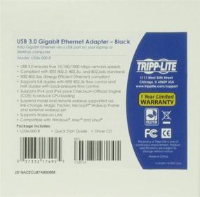 img 1 attached to 🔌 Tripp Lite USB 3.0 SuperSpeed Gigabit Ethernet NIC Network Adapter, 10/100/1000 Mbps, Black (U336-000-R)