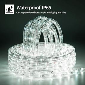 img 3 attached to 🌟 Outdoor Daylight White LED Rope Lights Waterproof - 39ft Flexible Strip Lights for Backyards, Holiday Parties, and Garden Lighting - UL Power Supply Included