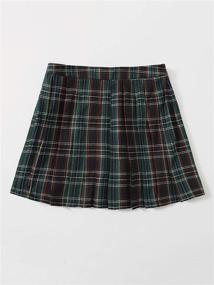 img 3 attached to SheIn Womens Tartan Pleated Multicolor Women's Clothing