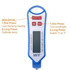 img 1 attached to 🔥 MFF Meat Thermometer for Cooking, Instant Read Digital Thermometer with Long Probe, Waterproof Temperature Thermometer with Backlight, Kitchen Food Thermometer for Grilling BBQ Fry Baking - Blue