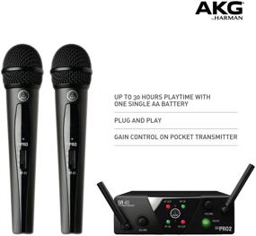 img 2 attached to 🎤 AKG Pro Audio WMS40 Mini2 Vocal Set BD US45A/C EU/US/UK Беспроводная микрофонная система: Профессиональный беспроводной микрофон высокого качества для вокала