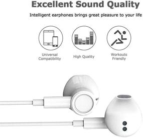 img 3 attached to 🎧 Apple MFi Certified 2-Pack Lightning Earbuds/Headphones with Built-in Microphone & Volume Control - In-Ear Stereo Headphones Set Compatible with iPhone 12/SE/11/X/8/7 - All iOS System