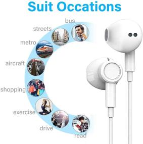 img 1 attached to 🎧 Apple MFi Certified 2-Pack Lightning Earbuds/Headphones with Built-in Microphone & Volume Control - In-Ear Stereo Headphones Set Compatible with iPhone 12/SE/11/X/8/7 - All iOS System