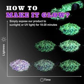 img 2 attached to 💫 HancraStore Luminous Chunky Glitter Set - 12 Colors Glow in The Dark Sequins for Cosmetic, Craft, Resin, Epoxy Tumbler, Body, Nail, Slime, Wedding Festival Party Decor