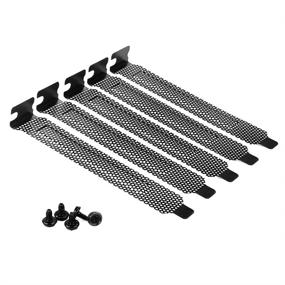 img 3 attached to 🖥️ YCDC 5 Pack Black PCI Slot Covers with Hard Steel Dust Filter Blanking Plate - Vented Slot Covers for Computer Cases, Including 5 Screws