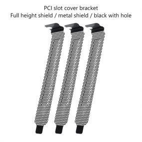 img 2 attached to 🖥️ YCDC 5 Pack Black PCI Slot Covers with Hard Steel Dust Filter Blanking Plate - Vented Slot Covers for Computer Cases, Including 5 Screws