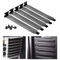 🖥️ ycdc 5 pack black pci slot covers with hard steel dust filter blanking plate - vented slot covers for computer cases, including 5 screws логотип