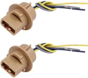 img 4 attached to 🔌 HUIQIAODS 7443 Female Adapter Wire Connector Socket for Turn Signal/Reverse/Brake Light Bulbs (Pack of 2)