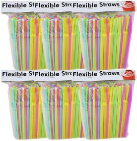 img 1 attached to Flexible Plastic Straws Colors Disposable
