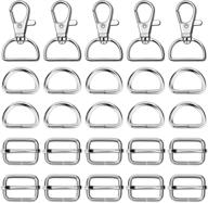 🔑 paxcoo 50pcs keychain bulk with swivel hook, d rings, and slide buckles - ideal handbag and purse hardware craft kit logo