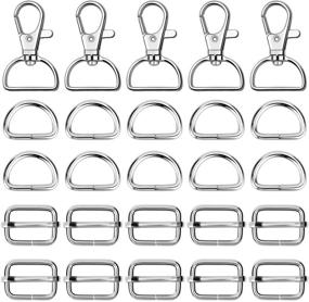 img 4 attached to 🔑 Paxcoo 50Pcs Keychain Bulk with Swivel Hook, D Rings, and Slide Buckles - Ideal Handbag and Purse Hardware Craft Kit