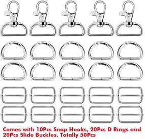 img 3 attached to 🔑 Paxcoo 50Pcs Keychain Bulk with Swivel Hook, D Rings, and Slide Buckles - Ideal Handbag and Purse Hardware Craft Kit